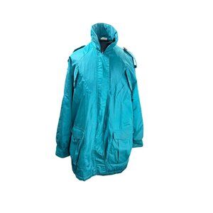 The Totes Coat Womens Water Repellent Teal Jacket With Zip Closure Size M